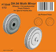 de Havilland DH-94 Moth Minor Wheels / Circumferential Tread Pattern #CMKP72049