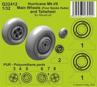 Hurricane Mk.I/II Main Wheels (Four Spoke Discs) and Tailwheel #CMKQ32412