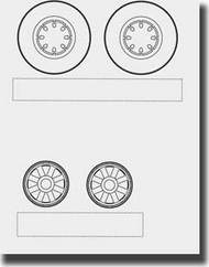  CMK Czech Master  1/48 Hellcat wheels with moulded eight spoked discs CMKQ48095