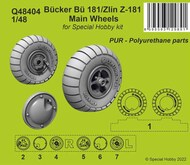  CMK Czech Master  1/48 Bucker Bu.181/Zlin Z-181 Main Wheel CMKQ48404