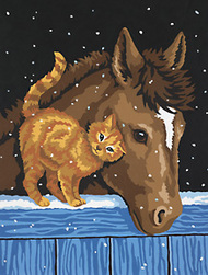  Dimensions  NoScale Pony & Kitten Paint by Number (9"x12")* DMS91305