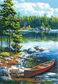  Dimensions  NoScale Canoe by the Lake Paint by Number (14"x20")* DMS91446