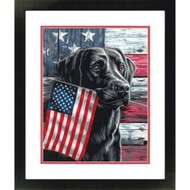  Dimensions  NoScale Patriotic Dog (Black Lab) w/Flag Paint by Number (11""x14"")" DMS91793
