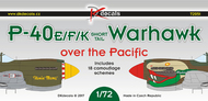  DK Decals  1/72 Curtiss P-40E/P-40F/P-40K in over the Pacific (Includes 18 camouflage schemes) - Pre-Order Item DKD72051