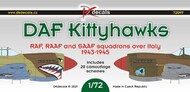 DK Decals  1/72 DAF Kittyhawks - RAF, RAAF and SAAF squadrons over Italy 1944-45 DKD72097