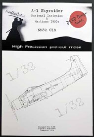  Dead Design Models  1/32 Douglas A-1H Skyraider National Insignias 1950s DDMNM32016