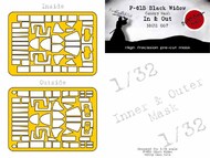  Dead Design Models  1/32 Northrop P-61 Black Widow [P-61A P-61B P-61C] canopy frame paint mask (inside and outside) DDMNM32057