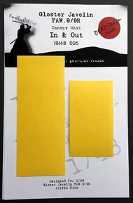 Gloster Javelin interior and exterior canopy frame paint mask #DDMNM48095