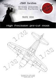  Dead Design Models  1/32 Mitsubishi J2M3 Raiden Control Surfaces DDMSM32010