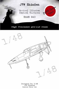 Kyushu J7W Shinden Control Surfaces 3D/optical illusion paint mask for control surfaces #DDMSM48043