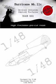  Dead Design Models  1/48 Hawker Hurricane Mk.IIc 3D/optical illusion paint mask for control surfaces DDMSM48052