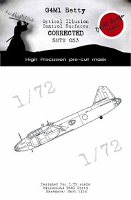  Dead Design Models  1/72 Mitsubishi G4M1 'Betty' 3D/optical illusion paint mask for control surfaces DDMSM72053