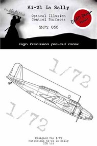  Dead Design Models  1/72 Mitsubishi Ki-21-Ia Sally 3D/optical illusion paint mask for control surfaces DDMSM72058