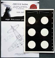  Dead Design Models  1/32 Mitsubishi J2M3/J2M5 white stripe, stencils and national insignias without white outline DDMVM32047