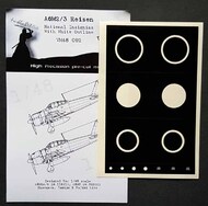  Dead Design Models  1/48 Mitsubishi A6M1/A6M2/A6M3 National Insignia paint masks with white outline DDMVM48092