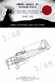  Dead Design Models  1/48 Mitsubishi A6M2b National Insignia with white outline DDMVM48155