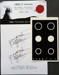  Dead Design Models  1/72 Mitsubishi A6M1/A6M2/A6M3 National Insignia paint masks with white outline DDMVM72116
