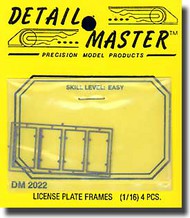  Detail Master Accessories  1/16 License Plates Frame* DM2022