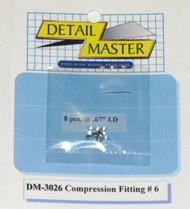  Detail Master Accessories  1/24-1/25 Compression Fitting #6 (8pc) DTM3026