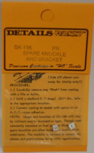  DETAILS WEST  HO Spare Knuckle w/Bracket Fuel Tank or Truck Mount (pr) DTW196