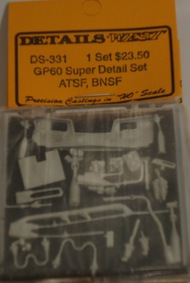  DETAILS WEST  HO GP60 Super Detail Set, ATSF, BNSF DTW331