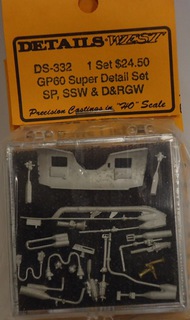  DETAILS WEST  HO GP60 Super Detail Set, SP, SSW & D&RGW DTW332
