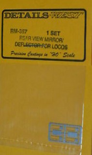  DETAILS WEST  HO Rear View Mirror/Deflector for Locos (1 Set) DTW357