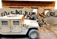  Dioramas Plus  1/35 Baghdad Breakdown Iraqi Street Ruined Building Front w/Base (8"x10") DPL23