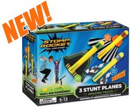  D & L ROCKETS  1/35 Stunt Planes Stomp Rocket Set (3 planes, stand, stomp pad) DNL40000