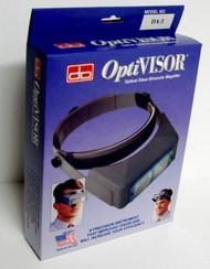 OptiVisor Binocular Headband Magnifier w/Glass Lens Plate 1.75x Power at 14