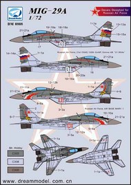  Dream Model  1/72 Decal for Mikoyan MiG-29A 'Fulcrum' (Izdeliye 9.12) in Russia Part I DM0808