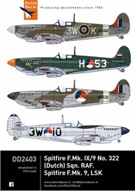  Dutch Decal  1/24 Supermarine Spitfire F Mk.IX/9/16 RAF and LSK DD24003