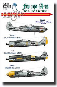  EagleCal Decals  1/32 Fw.190 A-5s, JG 1, JG 2, & JG 54 EL32082