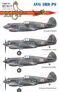  EagleCal Decals  1/72 Curtiss P-40s of the A.V.G. 3rd Pursuit Squadron EL72177