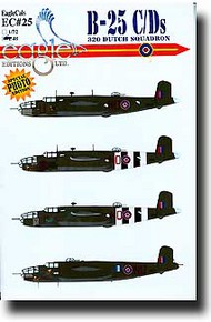  EagleCal Decals  1/48 Rare Dutch B-25s EL48025