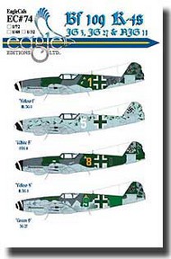  EagleCal Decals  1/48 Bf.109K-4s OUT OF STOCK IN US, HIGHER PRICED SOURCED IN EUROPE EL48074