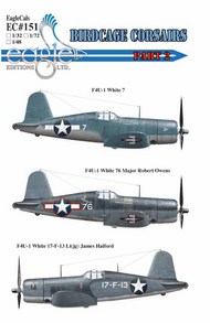 EagleCal Decals  1/48 F4U-1 Birdcage Corsairs Pt.II EL48151