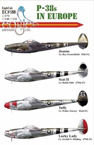  EagleCal Decals  1/48 P-38 Lightning in Europe OUT OF STOCK IN US, HIGHER PRICED SOURCED IN EUROPE EL48188