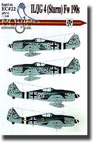  EagleCal Decals  1/72 II./JG 4 (Sturm) Fw.190A-8/R-2s EL72022