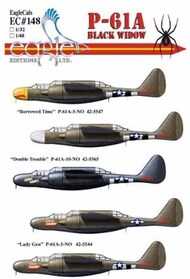  EagleCal Decals  1/72 Northrop P-61A Black Widow. 'Borrowed Time' - EL72148
