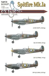  EagleCal Decals  1/72 Spitfire Mk Ia: AZ-H N 3277 Dirty Dick 234 Sq EL72157