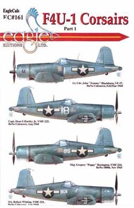  EagleCal Decals  1/72 F4U-1 Corsairs: 'Big Hog' BuNo Unknown VF-17 OUT OF STOCK IN US, HIGHER PRICED SOURCED IN EUROPE EL72161