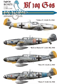  EagleCal Decals  1/72 Messerschmitt Bf.109 G-6: Yellow 6 12./JG 51, EL72171