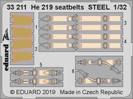  Eduard Accessories  1/32 Heinkel He.219A-7 'UHU' seatbelts STEEL (designed to be used with Revell kits) EDU33211