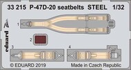 Republic P-47D-20 Thunderbolt seatbelts STEEL (designed to be used with Trumpeter kits) #EDU33215