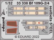  Eduard Accessories  1/32 Messerschmitt Bf.109G-2/4 seatbelts STEEL EDU33338