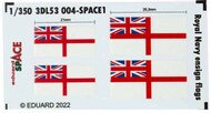  Eduard Accessories  1/350 Royal Navy ensign flags SPACE EDU3DL53004