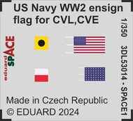  Eduard Accessories  1/350 US Navy WW2 ensign flag for CVL, CVE, CL & DD SPACE EDU3DL53014