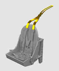 Supermarine Spitfire Mk.I/Mk.II/Mk.V bakelite seat with integral belts PRINT #EDU672426