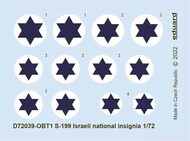  Eduard Accessories  1/72 Avia S-199 Israeli national insignia EDUD72039